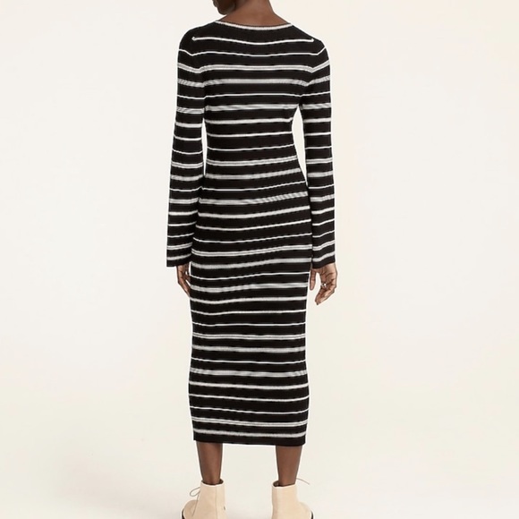 New J Crew Dress Stripes Bodycon Sweater Stretch SZ Medium - Picture 4 of 10
